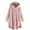 Pink, variant on Coerni Girls Fuzzy Fleece Hooded Jacket Long Button Down Sherpa Overcoat Faux Winter Warm Coat Oversized Hoodies Outerwear