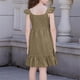 thumbnail image 5 of Vestido de Fiesta de Niña Bebé Color Sólido Plisado Casual con Botón Camisola Y Vestido de Princesa de Manga Larga Niñas de Moda Princesa Vestir, 5 of 6
