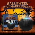 thumbnail image 3 of Halloween Fog Machine Witch Cauldron with Colorful LED Lights, Halloween Party Mist Maker Fogger for Halloween, Black, 3 of 6
