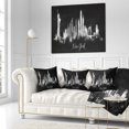 thumbnail image 3 of Designart New York Dark Silhouette - Cityscape Painting Throw Pillow - 16x16, 3 of 5