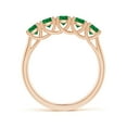 thumbnail image 2 of Angara Natural 1 Ct. Emerald Non Eternity Wedding Band in 14K Rose Gold for Women (Ring Size: 3.5), 2 of 13