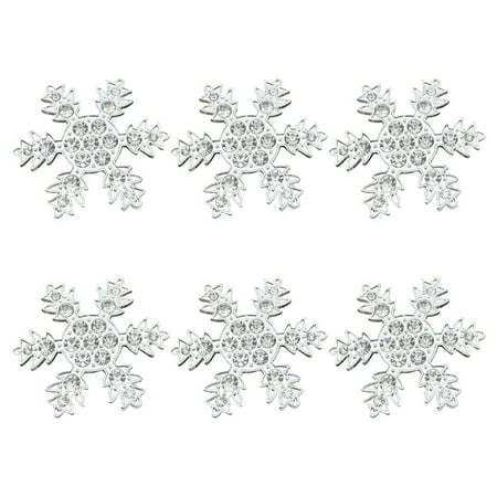 

6pcs Silver Snowflake Design Napkin Rings Sparkling Napkin Buckles Metal Napkin Holders Christmas Dinning Table Setting Decorati
