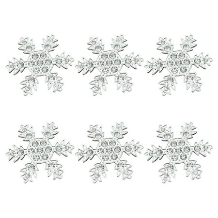 

6pcs Silver Snowflake Design Napkin Rings Sparkling Napkin Buckles Metal Napkin Holders Christmas Dinning Table Setting Decorati