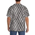 thumbnail image 3 of Gukieu Black White Stripes Print Men's Short-sleeved Shirts, Button-down Pocket Shirts, T-shirts, Beach Vacation Travel Summer Clothing-3X-Large, 3 of 5