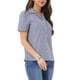 thumbnail image 4 of INSPIRAR CHIC Blusa de cuadros vintage con mangas abullonadas para mujer, verano, morado, 4 of 6