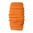 thumbnail image 2 of Women's Slouchy Scrunch Crew Socks Elegant Ribbed Knit Stacked Mid Calf Retro Fashion Hosiery Saffron, 2 of 4