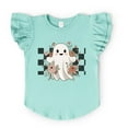 thumbnail image 6 of Checkered Ghost Rose - Kids Flutter Sleeve Tee, 6 of 8