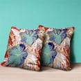 thumbnail image 3 of Hawaii Floral Duo Throw Pillow with Removable Cover in Red Pink Blue 16x16, 3 of 5