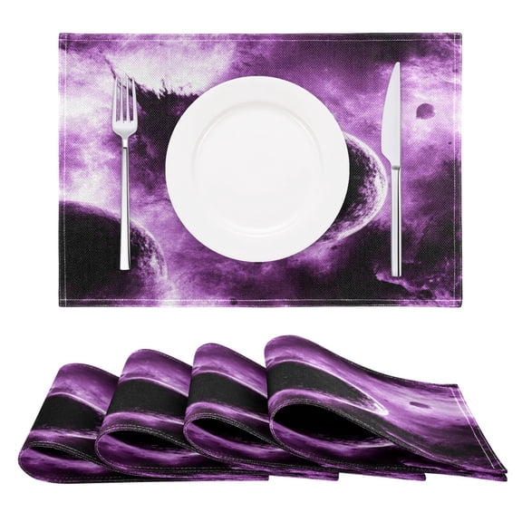 Purple Cosmic Background Reversible Placemat Non Slip Coffee Mat 18x12 Inch for Dining, Kitchen, Coffee