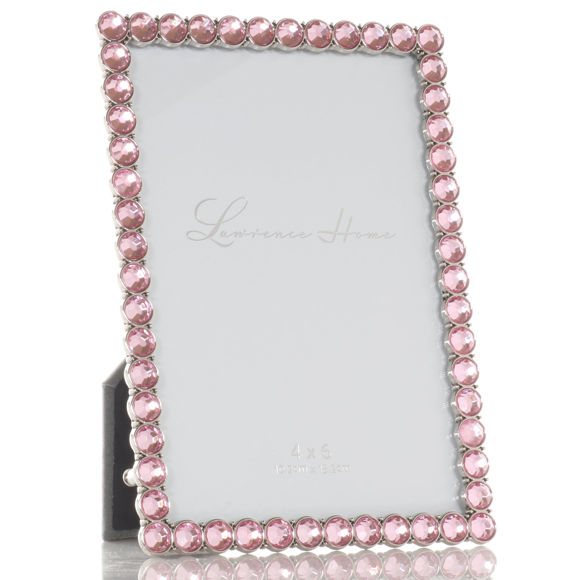 4x6 Silver Metal Sparkle Frame - Soft Pink