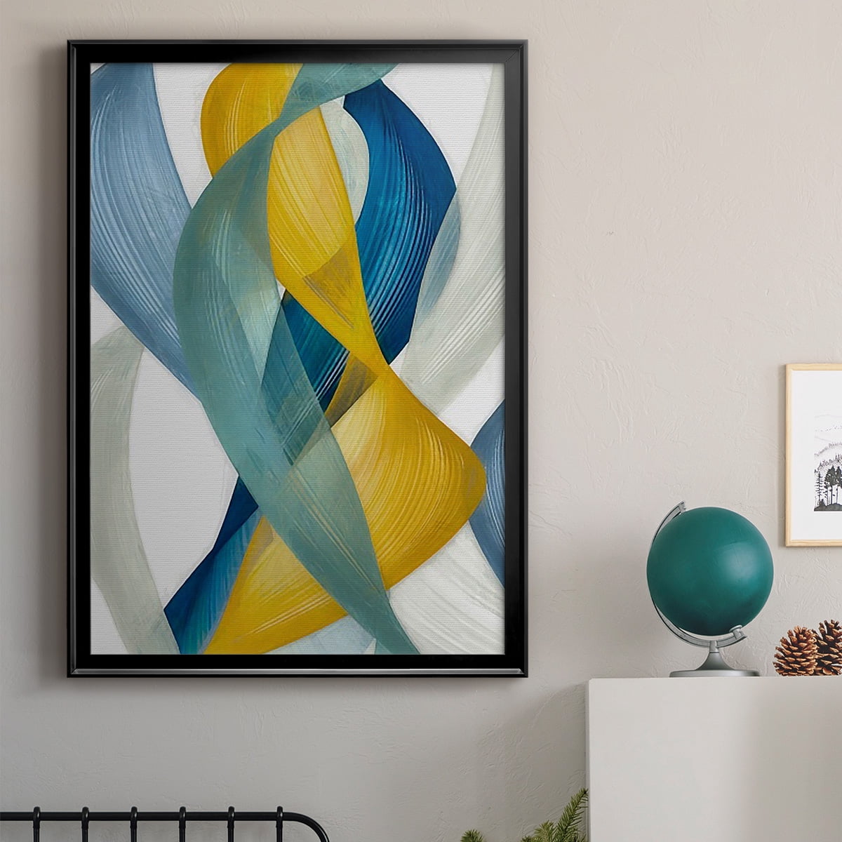 Horizontal Bands I Premium Framed Print, in Gold, Black, or Silver - Ready to Hang