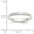 thumbnail image 6 of 14k White Gold Solid Polished Half Round 3mm Half-Round Band Ring Size 9 Ring for Women and Men, 6 of 11
