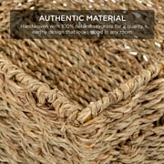 Best Choice Products Set of 4 Multipurpose Stackable Seagrass Storage Laundry Organizer Baskets w/ Handles - Natural
