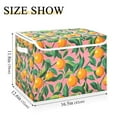 thumbnail image 5 of Yayeee Collapsible Cube Storage Bin with Lid Fabric Closet Decorative Basket with Handles, Pink Oranges, 5 of 7
