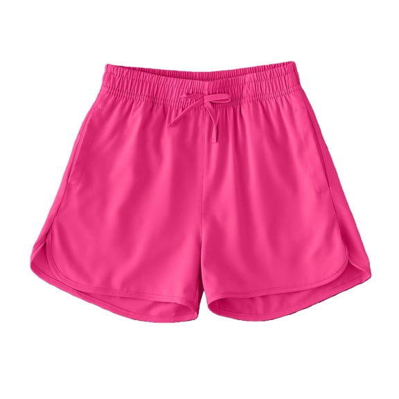 JLMSPLWG Summer Shorts for Girls Drawstring Short Joggers Kids Comfy Elastic Waist Short Pants Tween Girl Solid Running Athletic Shortalls Teen Girl Clothes