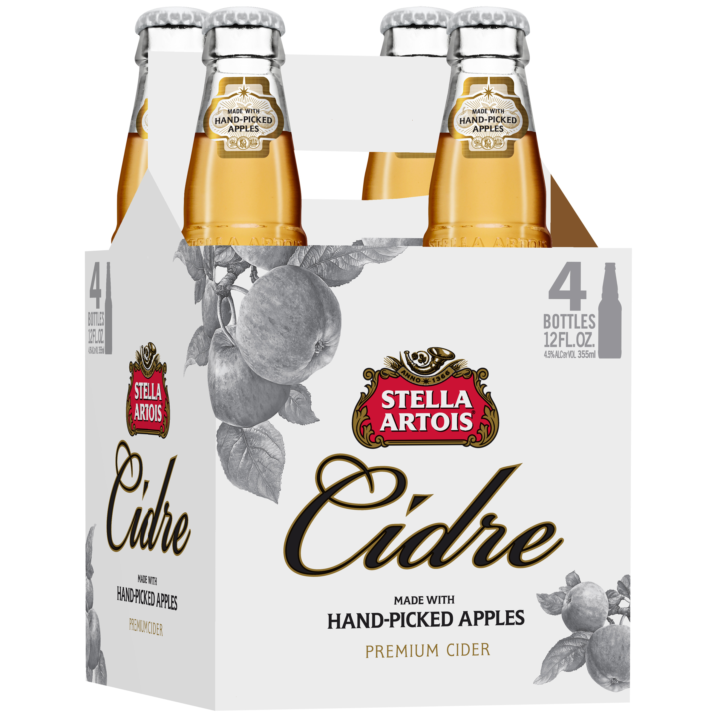 Stella Artois Cidre, European Style Hard Cider, 4 Pack 12 FL OZ