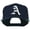Navy, variant on Large Old English A Embroidered Flat Bill Cap - Royal OSFM