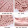 thumbnail image 4 of Paquete de 2 toallas para secar el cabello, gorro de toalla para el cabello con turbante absorbente, envoltura para la cabeza de secado rápido con nudo de lazo, 4 of 5