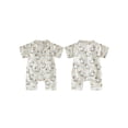 thumbnail image 2 of Cenuakty 0-24M Baby Jumpsuit Short Sleeve Lapel Collar Duck/Sea Wave Print Sleep Romper Footless Newborn Outfit, 2 of 9