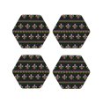 thumbnail image 2 of Kll Hexagon Drink Coasters Set Of 4,Pu Leather Absorbent Coasters Set Decorative Coffee Cup Coasters Housewarming Gift For Home Decor-Mardi Gras Fleur De Lis, 2 of 9