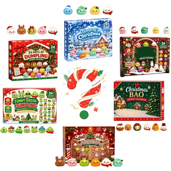 Squishy Surprise Dumplings Advent Calendar 2026 Countdown for Adults, 24 Days Adorable Viral Dumpling Squishy Christmas Decorations Dumpling Stress Ball, Fidget Toys for Anxiety Relief