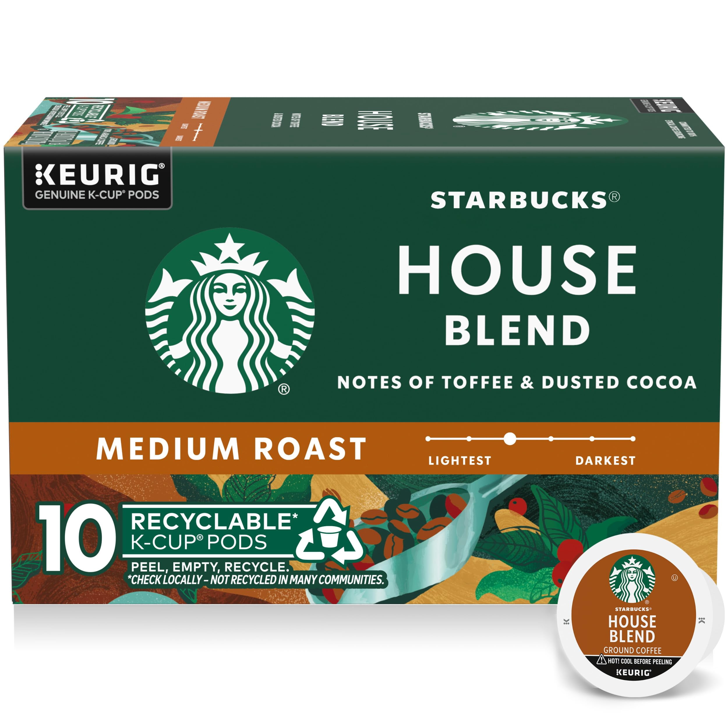 Starbucks Peppermint Mocha K-Cup Pods - 22 Count Box, Compatible With Keurig,  Best By June 2025