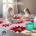 thumbnail image 4 of ODIKA 4'x6' Machine Washable Non-Slip Area Rug, Poinsettia Burst Traditional Floral Xmas High Traffic Rug, Pink, 627590, 4 of 5