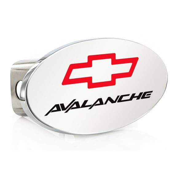 Chevy Avalanche Metal Trailer Hitch Cover Plug With Red Chevrolet Bowtie