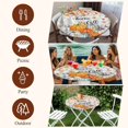 thumbnail image 7 of Fall Pumpkin Round Tablecloth, Fitted Table Cover with Elastic for 36"-44" Round Tables, Orange White Thanksgiving Maple Leaf Table Cloth Outdoor Indoor Dinning Party Waterproof Tablecloths, 7 of 7