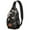 Playful Halloween Ghosts, variant on Sling Backpack,Pink Hued Cute Halloween Ghosts Pattern Sling Bag with Water Bottle Holder,Waterproof Sling Bag for Men/Women with Headphone Jack for Hiking,Travel
