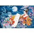 thumbnail image 1 of 1000 pieces Jigsaw puzzle Spring Dream moon night [Glowing puzzle] (50x75cm), 1 of 2