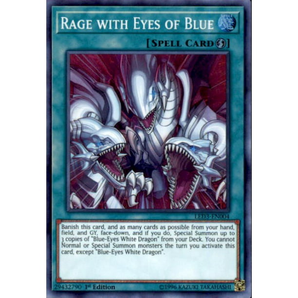 Yugioh White Dragon Abyss Rage With Eyes Of Blue Led3 En004 Walmart Com Walmart Com