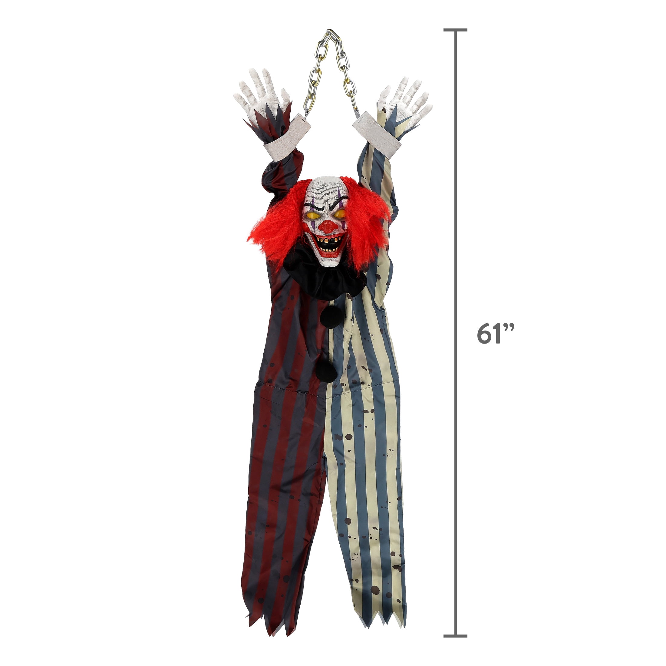 Light-Up Shaking Clown Hanging Decoration, Multicolor, 61", Halloween by Way To Celebrate