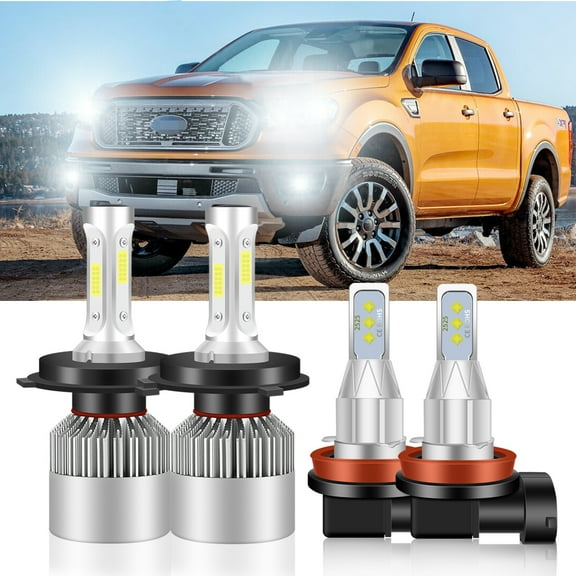 For 2013-2017 Ford Ecosport Headlights 9003/H4 LED High/Low Beam H11 Fog light Bulbs 4pc
