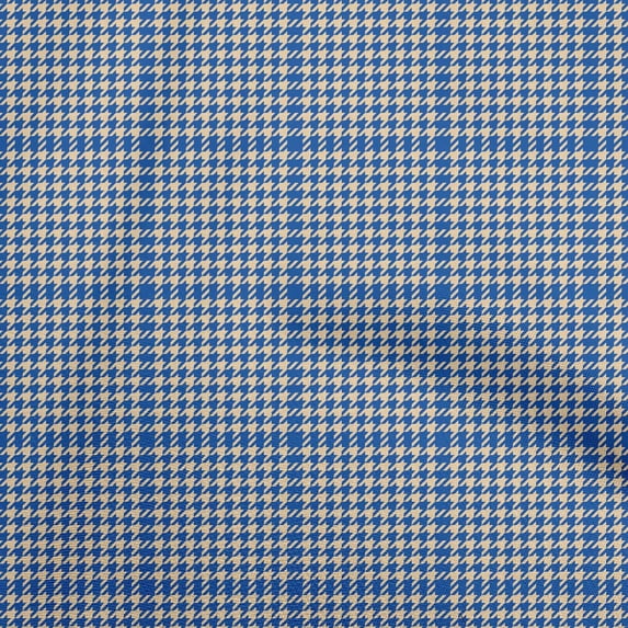 oneOone Rayon Blue Fabric Houndstooth Sewing Craft Projects Fabric Prints By Yard 56 Inch Wide
