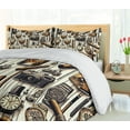 thumbnail image 5 of Ambesonne Man Cave Duvet Cover Set, Iced Whiskey Watches Cigar, Calking, Amber Brown and Taupe, 5 of 6