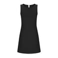 thumbnail image 5 of Summer Dresses for Women 2025, Woman Fashion Comfortable Summer Solid Color Sleeveless Round-Neck Dress(Black,S), 5 of 6