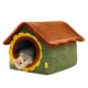 thumbnail image 1 of Cat Cave Bed For Indoor Cats Large Size Soft Plush Material Cartoon Cat House With Washable Cushion, 1 of 5