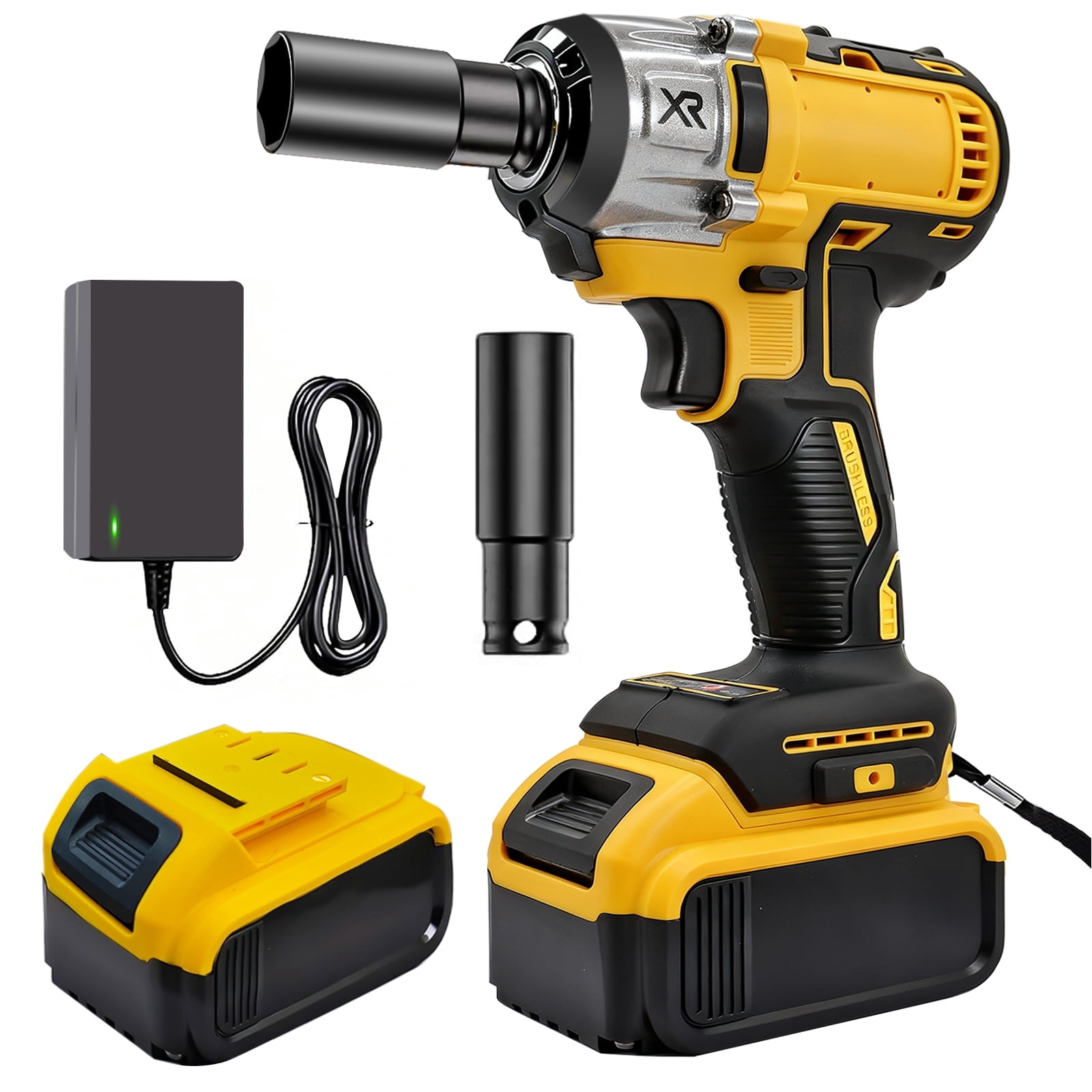 21V Impact Wrench Kit with 4000mAh Lithium-Ion Battery & Heavy-Duty Motor - Wireless Drill/Driver Compatible for Car, Truck, Motorcycle, Repair - Ideal Gift for Mechanics, DIYers, Men