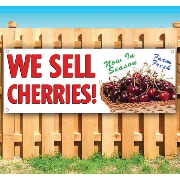 Cherries 13 oz Vinyl Banner With Metal Grommets