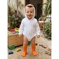thumbnail image 4 of RUINIXCW Newborn Baby Boy Girl Halloween Duck Costume Infant Spring Fall Winter Animal Cosplay Outfit Long Sleeve Hooded Zipper Romper Stockings Set, 4 of 10