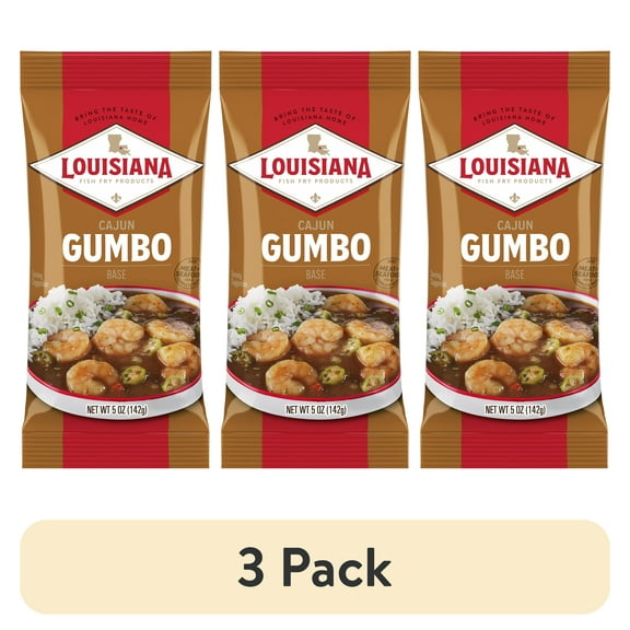 (3 pack) Louisiana Fish Fry Products Cajun Gumbo Base Seasoning Mix 5 oz Bag