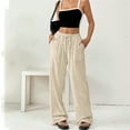 thumbnail image 2 of iHPH7 Wide Leg Pants Woman, Palazzo Pants for Women, Linen Pants Women, Wide Leg Linen Pants for Women, Gauze Pants, Khaki M, 2 of 9