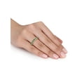 thumbnail image 5 of Miabella Women's 1-2/5 Carat T.G.W. Created Emerald Yellow Gold Flash Plated Sterling Silver Full Eternity Anniversary Band, 5 of 6