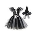 thumbnail image 2 of Girls Halloween Mesh Dress Costume Set With Matching Witch Hat, Two-Piece Outfit For Dance Recitals, Stage Performances, Dress-Up Parties, School Events And Themed Photo Sessions, 2 of 7