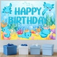 thumbnail image 2 of 7x5FT Axolotl Party Decorations Banner for Boy Blue Axolotl Happy Birthday Backdrop Background Photography Decoration for Axolotl Themed Birthday Party Supplies, 2 of 5