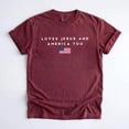 thumbnail image 3 of Christian Patriotic Shirt, Loves Jesus and America Too Tee, USA Faith Shirt, 4th of July America 250 Tee, 3 of 4