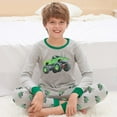 thumbnail image 2 of POPTEM Toddler Boys Pajama Sets Long Sleeve Truck Print 2-Piece Sleepwear for Kids 2T, 2 of 8