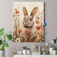thumbnail image 4 of Qisvanset 12x16 Inch Meadow Bunny Canvas Wall Art, Wildflower Rabbit Vintage Woodland Farmhouse Decor, 4 of 8