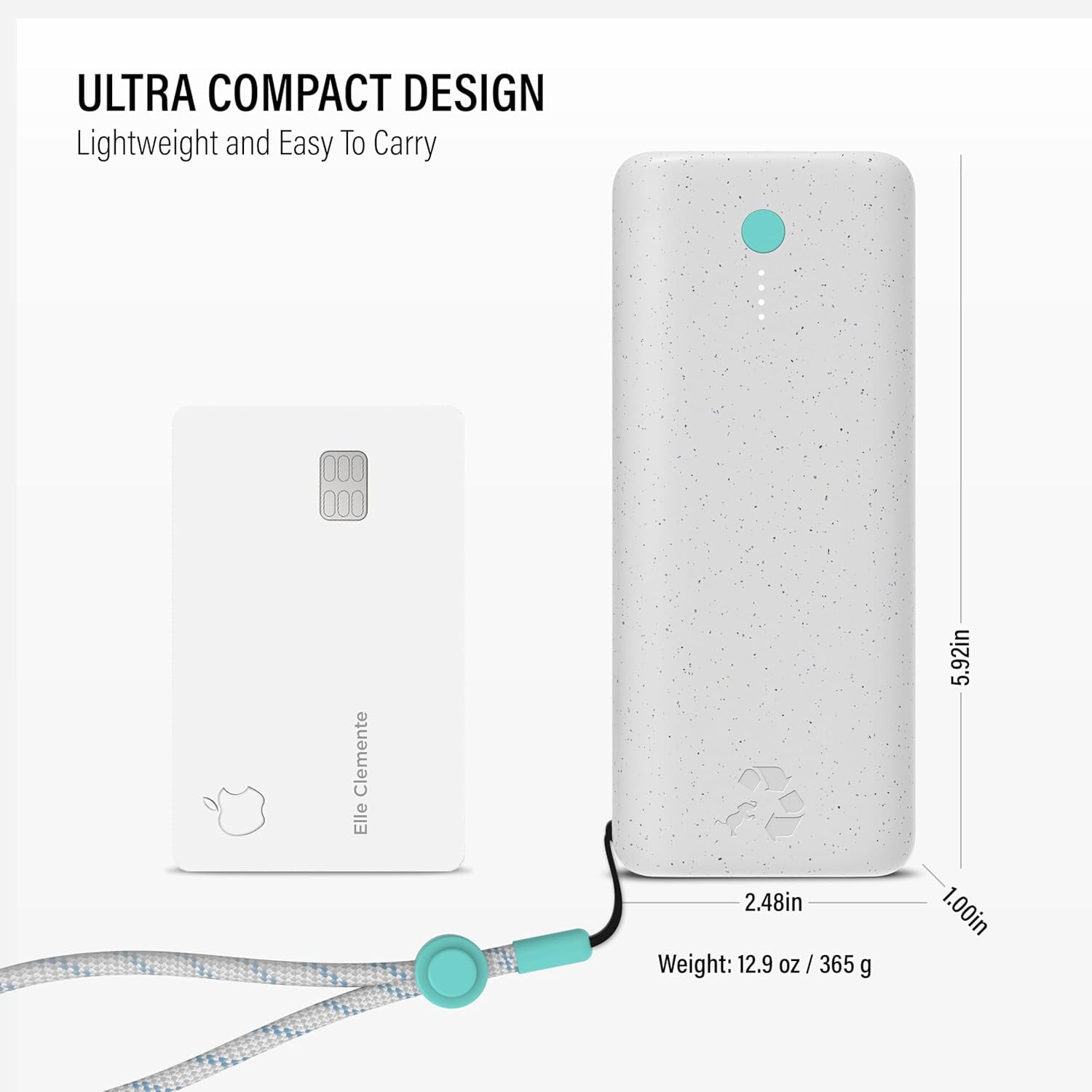 Nimble Champ Pro Portable Charger, 20,000mAh Power Bank with Cable, 65W Dual USB-C Fast Charging Battery Pack, Travel Essential Phone Power Bank for iPhone 16/15/14/13 Galaxy MacBook iPad Airpod